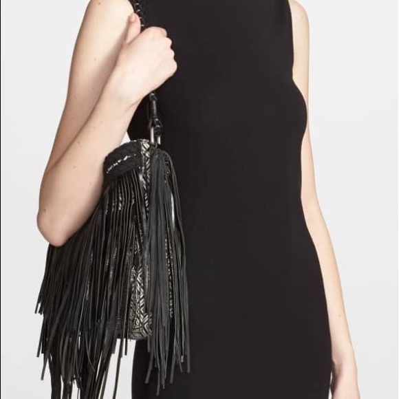 Sold out Sam Edelman black and white fringe purse - Picture 7 of 8